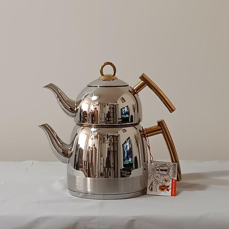 کتری قوری تمام استیل کد 2414 نزاز سه لیتری