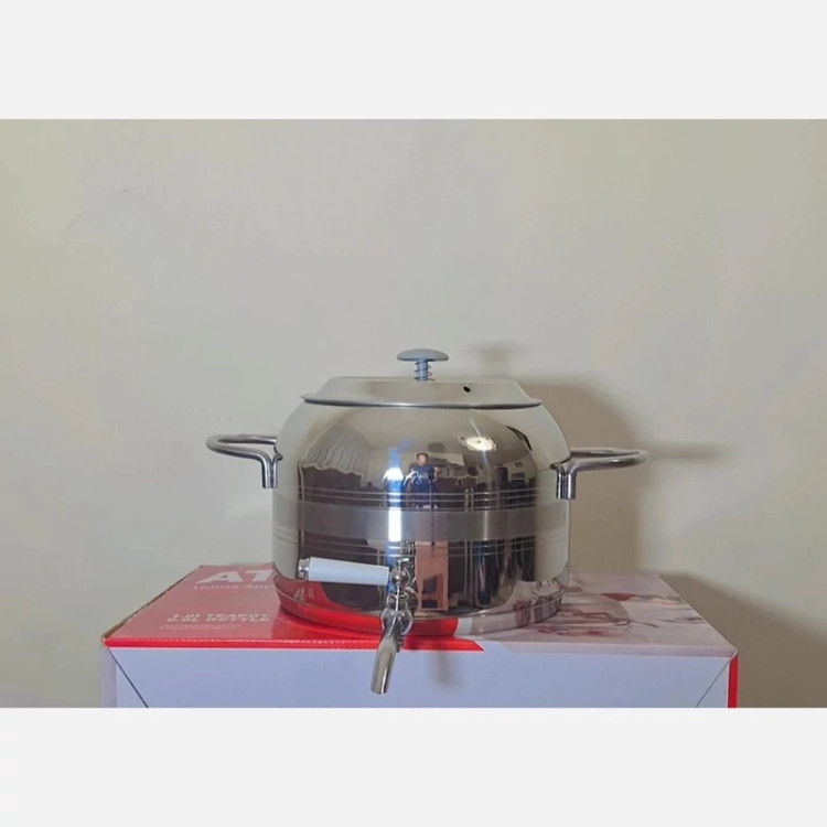 کتری قوری شیردار کف چدن مارک نفیس طرح ترک دسته استیل