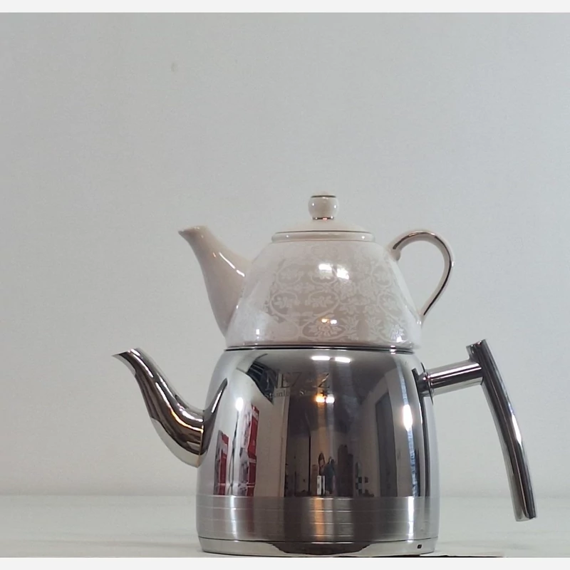 کتری قوری استیل درجه یک بلند کد 2403 نزاز