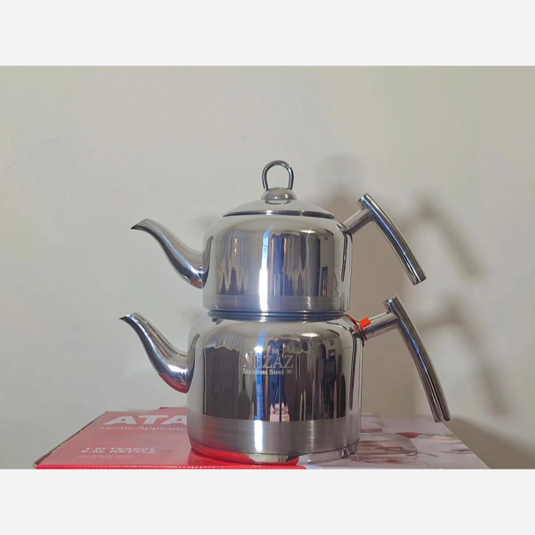 کتری قوری استیل ست نزاز طرح ترک مدل 2411